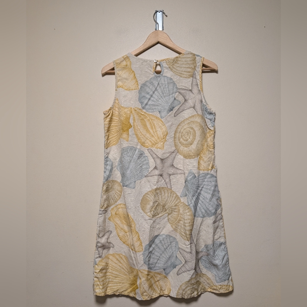 Tommy Bahama 100% Silk Seashell Print Shift Dress Tunic M Coastal Beach - Picture 5 of 7